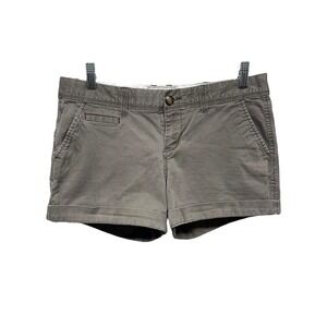 Vtg Old Navy Y2K Tan Brown‎ Cuffed Low Rise Chino Mini Shorts Women Sz 6 Preppy